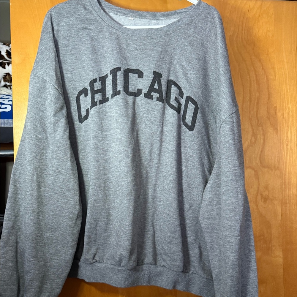 SHEIN Gray Chicago Women's Sweatshirt